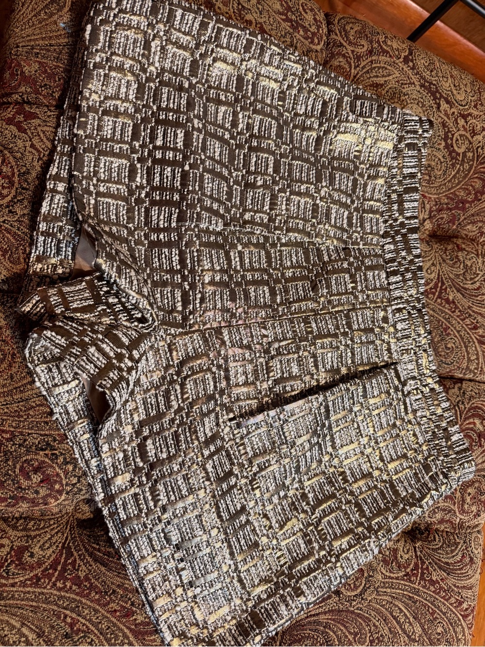 Ark & Co Brown, Cream & Gold Tweed Shorts